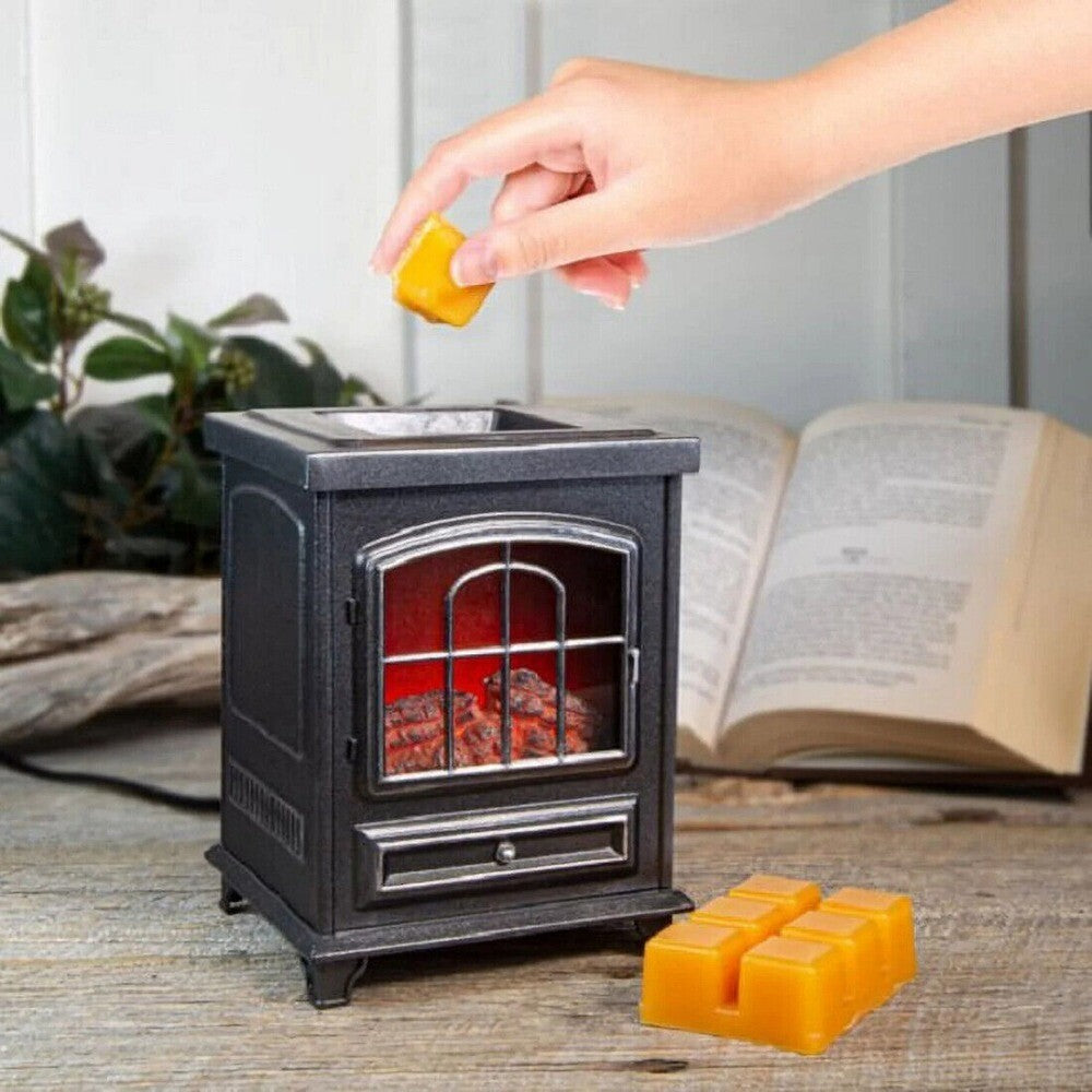 Electric Log Burner Wax Melter – Black (16cm)