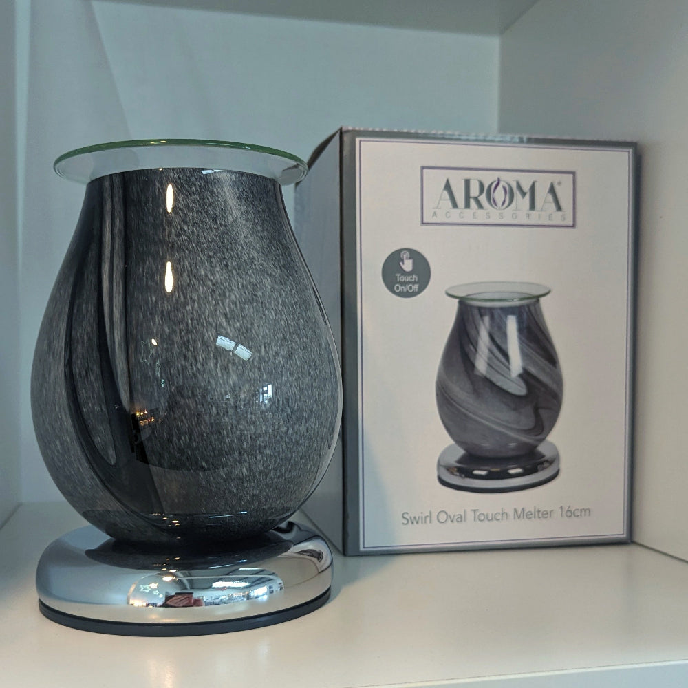 Electric Wax Melt Burner Touch - Grey Swirl Oval