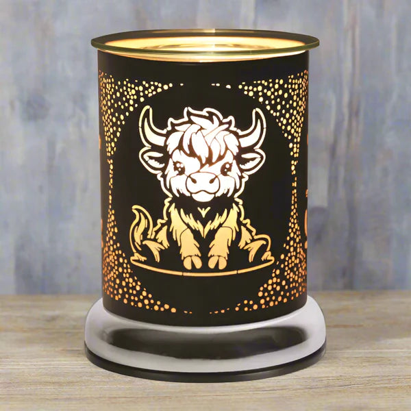 Electric Wax Melter Touch - Black Silhouette Highland Cow 17cm