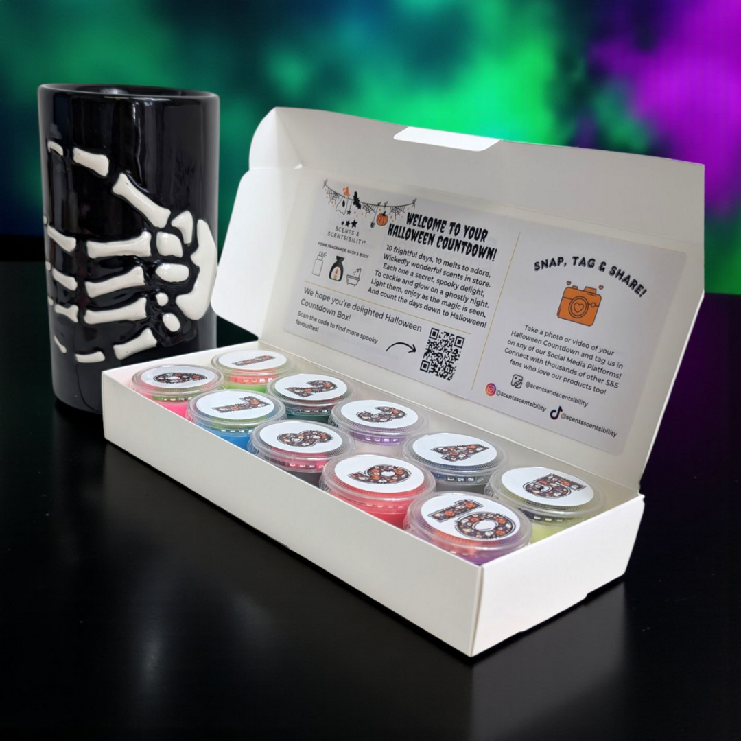 Halloween Countdown Open Box with Skeleton Burner