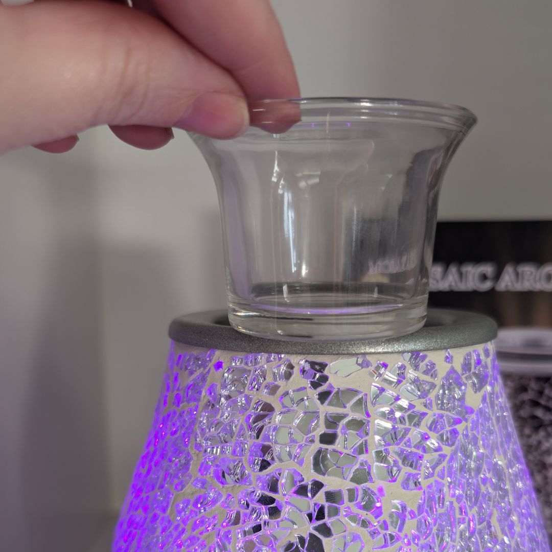 Mosaic Aroma Lamp Colour-Changing Electric Wax Melt Warmer Dish Size