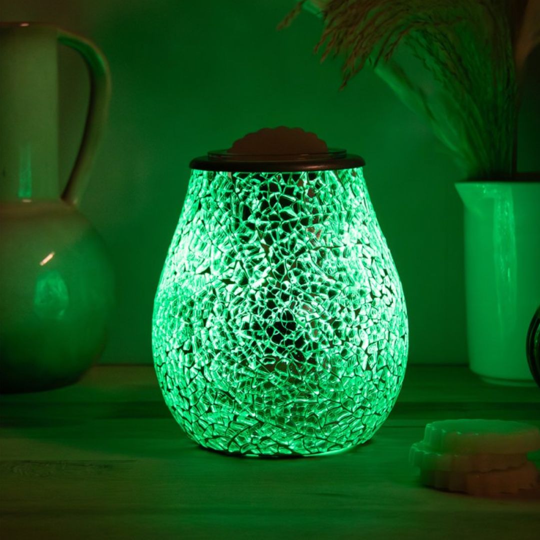 Mosaic Aroma Lamp Colour-Changing Electric Wax Melt Warmer Green