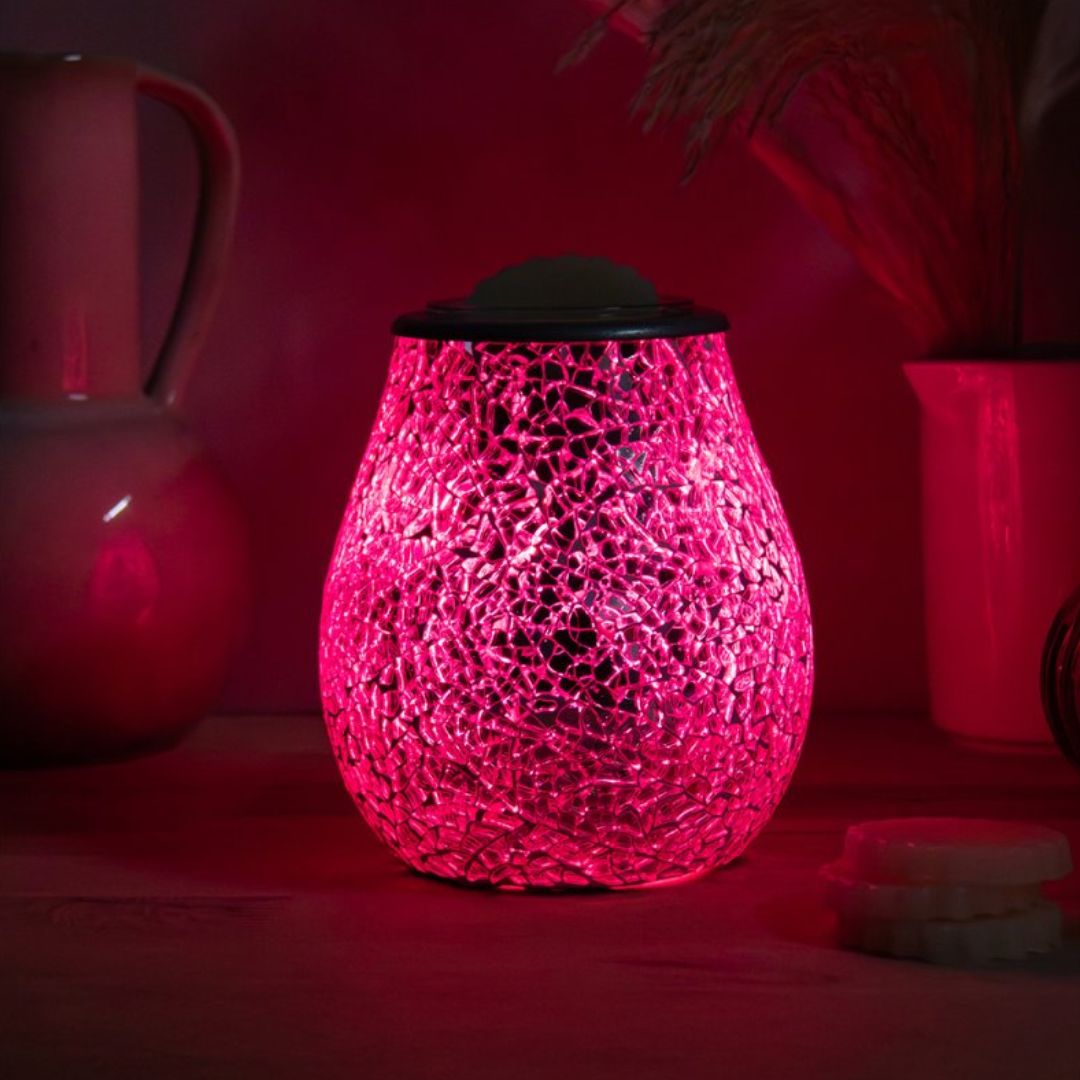 Mosaic Aroma Lamp Colour-Changing Electric Wax Melt Warmer Red