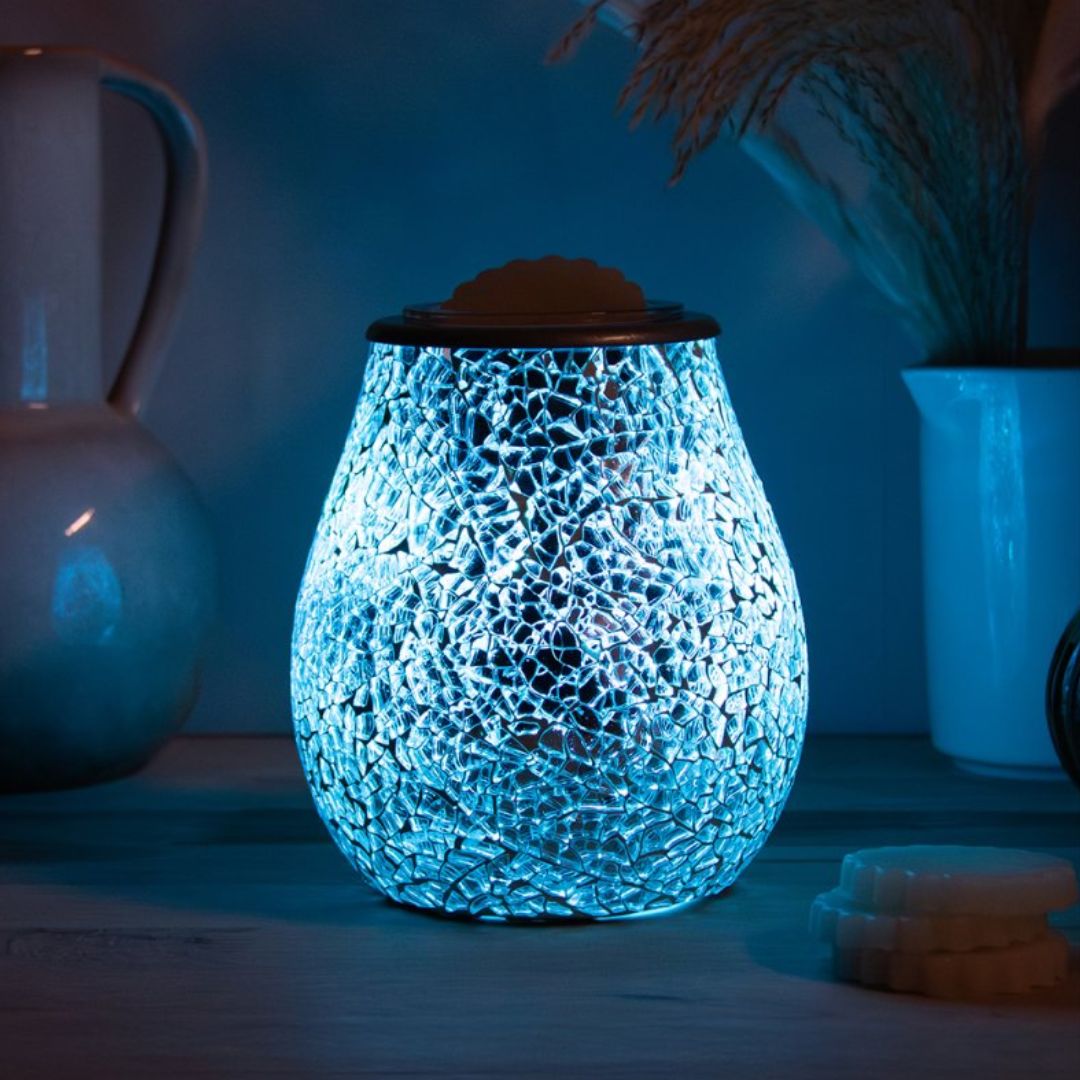 Mosaic Aroma Lamp Colour-Changing Electric Wax Melt Warmer Turquoise