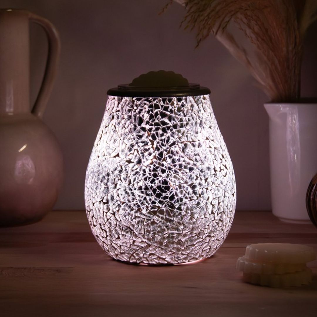 Mosaic Aroma Lamp Colour-Changing Electric Wax Melt Warmer White