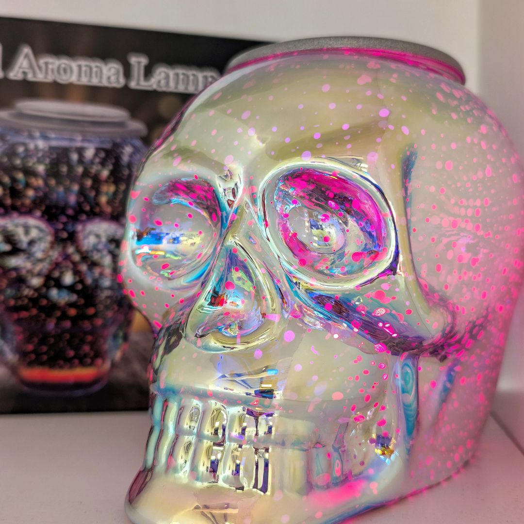 Skull Aroma Lamp Colour-Changing Electric Wax Melt Warmer Daytime Pink