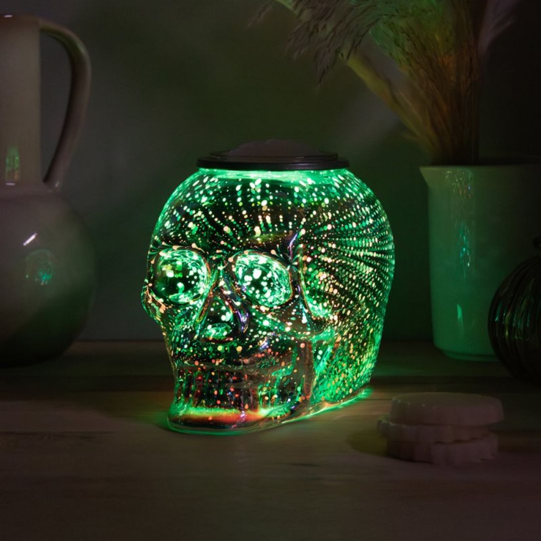 Skull Aroma Lamp Colour-Changing Electric Wax Melt Warmer Green