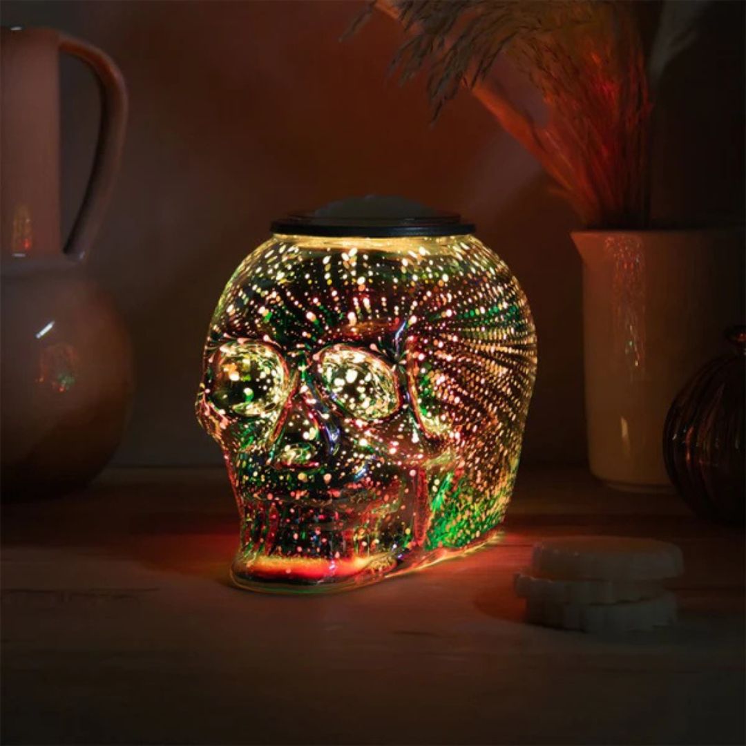 Skull Aroma Lamp Colour-Changing Electric Wax Melt Warmer Yellow