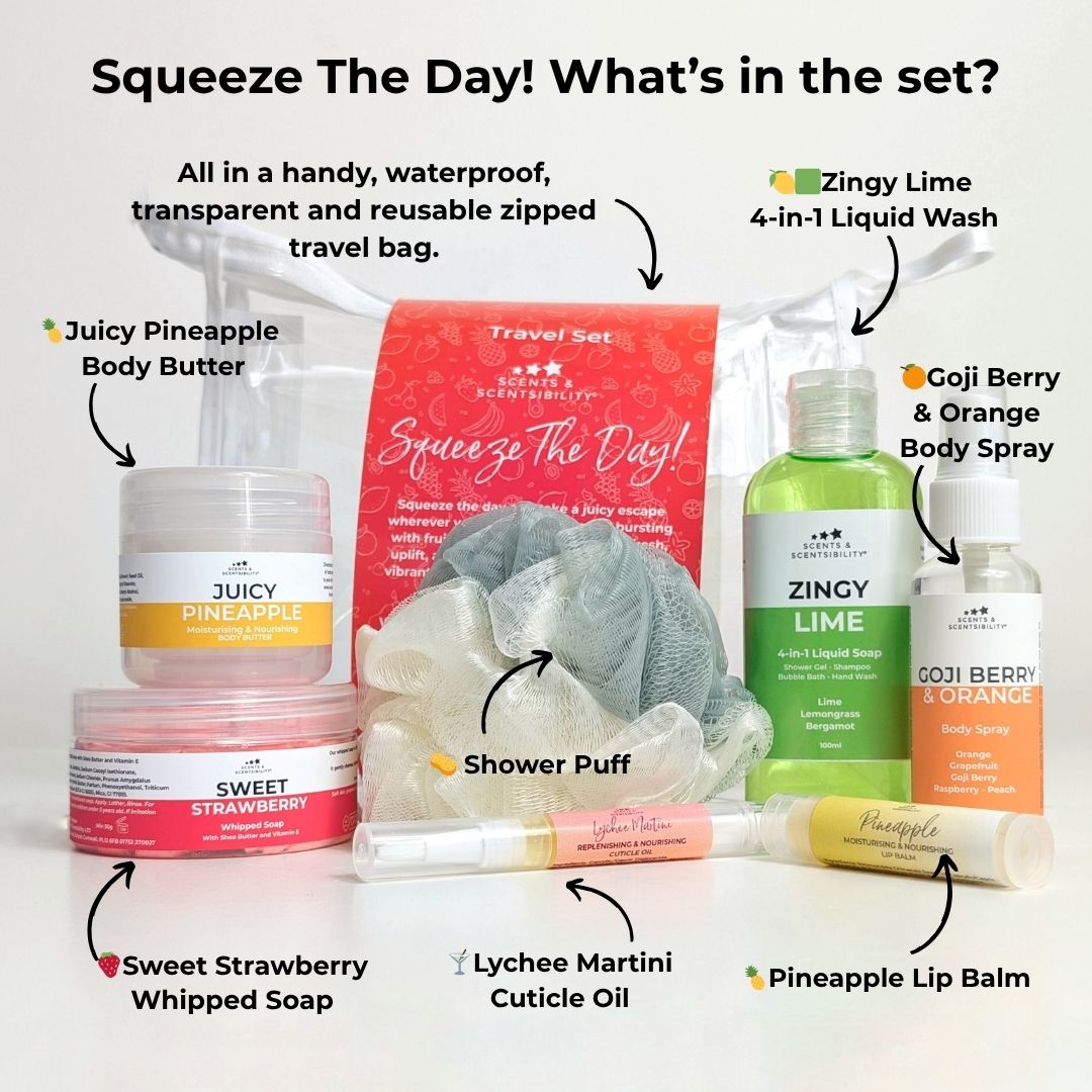 Squeeze The Day! Fruity Travel Set – Mini Holiday Toiletries