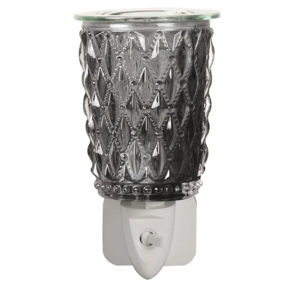 Wax Melt Burner Plug In - Black Cut Glass