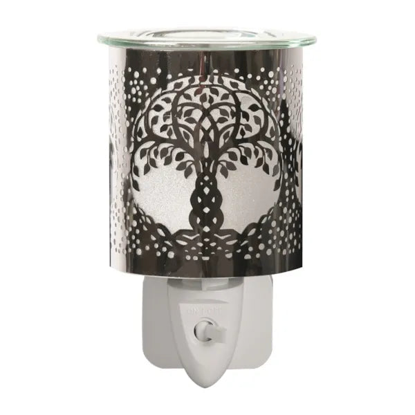 Wax Melt Burner Plug In - Chrome Tree Of Life