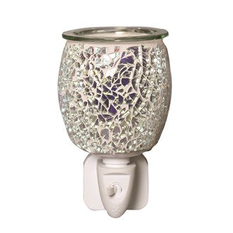 Wax Melt Burner Plug In - Silver Crackle