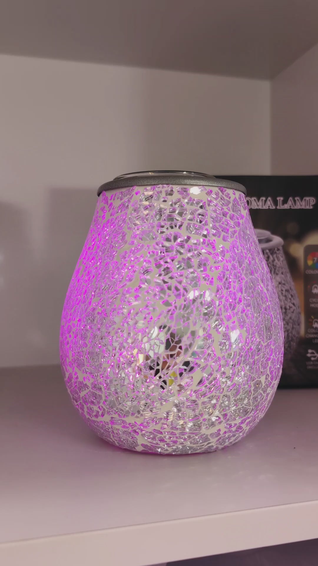 Mosaic Aroma Lamp Colour-Changing Electric Wax Melt Warmer Cycling through colours in the daylight