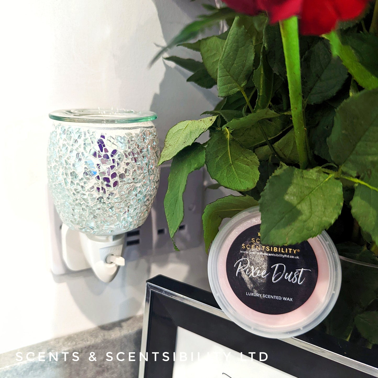 Wax Melt Burner Plug In - Silver Crackle