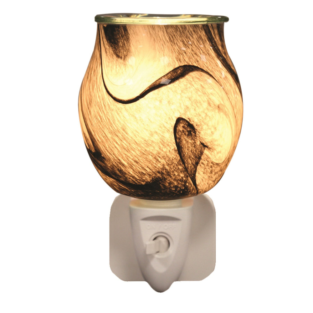 Wax Melt Burner Plug In - Grey Swirl