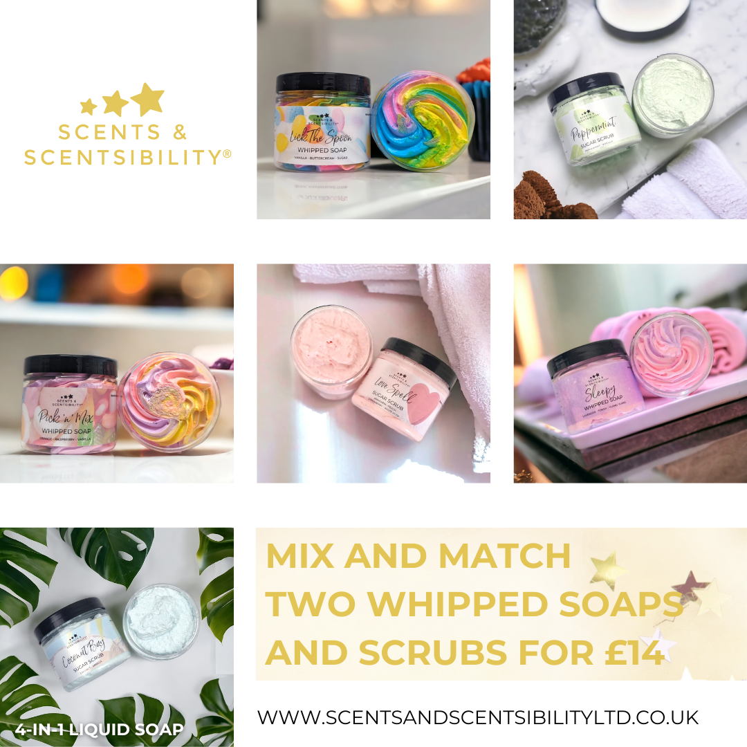 Whipped Soap (Shower Fluff) and Scrubs