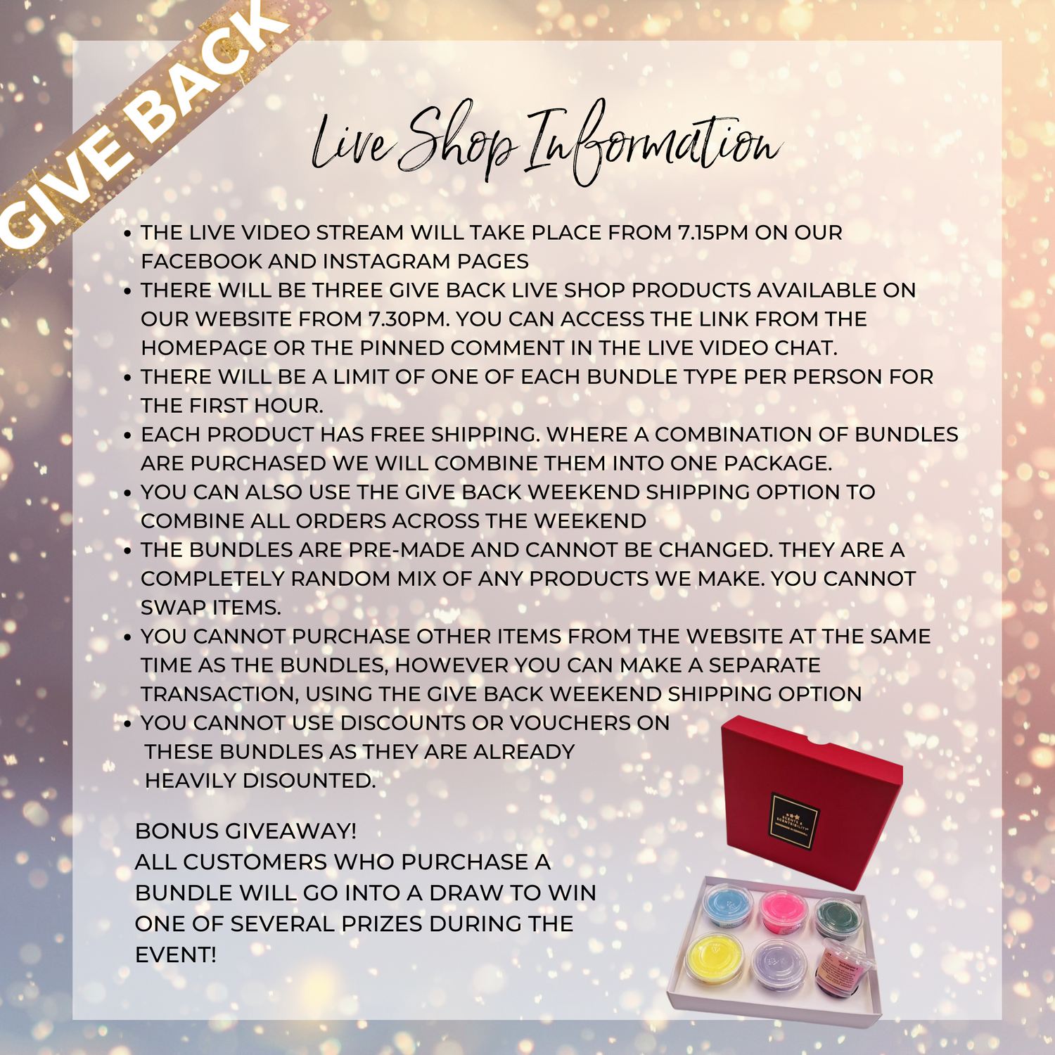Give Back Live Shop Products