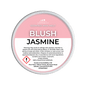 Scented wax melt container labeled 'Blush Jasmine' on a green background