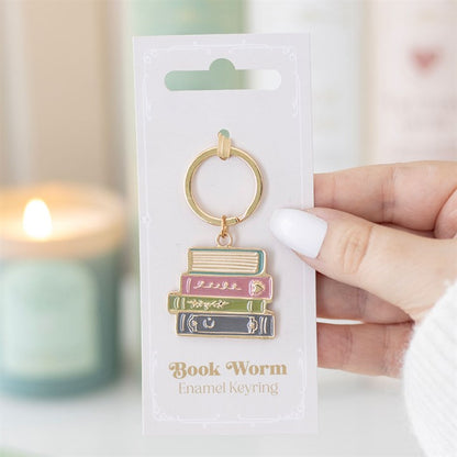 Book Worm Keyring in packaging