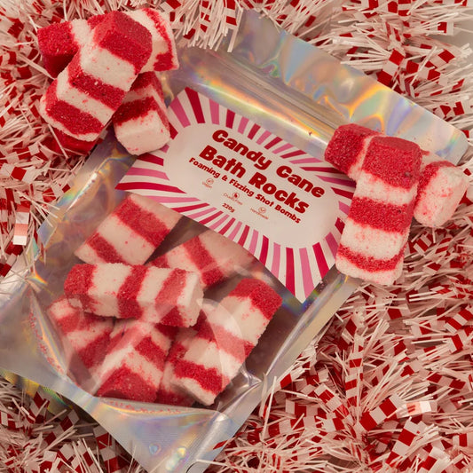 Cranberry Candy Cane Bath Rocks Bath Bombs