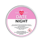 Scented wax melt container labeled 'Date Night' with pink and white design.