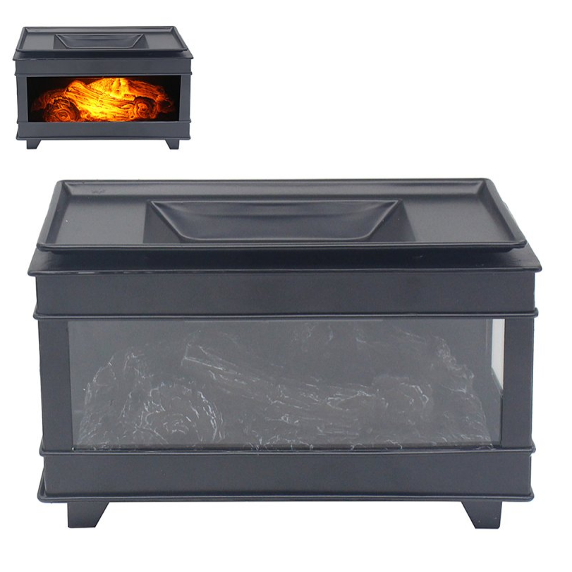 Electric Log Burner Wax Melter – Black Oblong