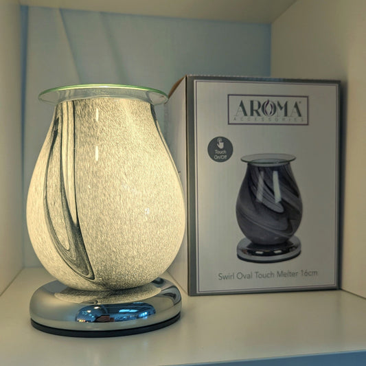 Electric Wax Melt Burner Touch  - Grey Swirl Oval