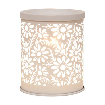 Electric White Daisy Silhouette Wax Melt Warmer