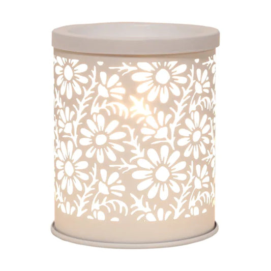 Electric White Daisy Silhouette Wax Melt Warmer