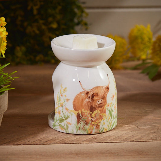 Highland Cow Floral Wax Melt Burner