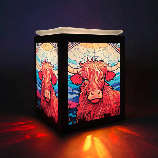 Highland Cow Stained Glass Effect Wax Melt Warmer