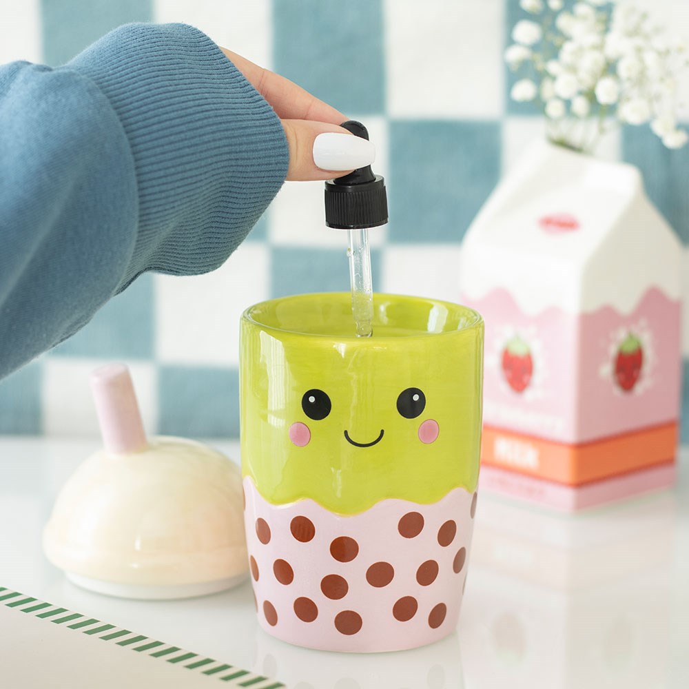 Kawaii Bubble Tea Oil Burner & Wax Warmer lid off