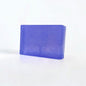 Purple rectangular Lavender Essential Oil soap bar with a subtle shimmer on a white background.