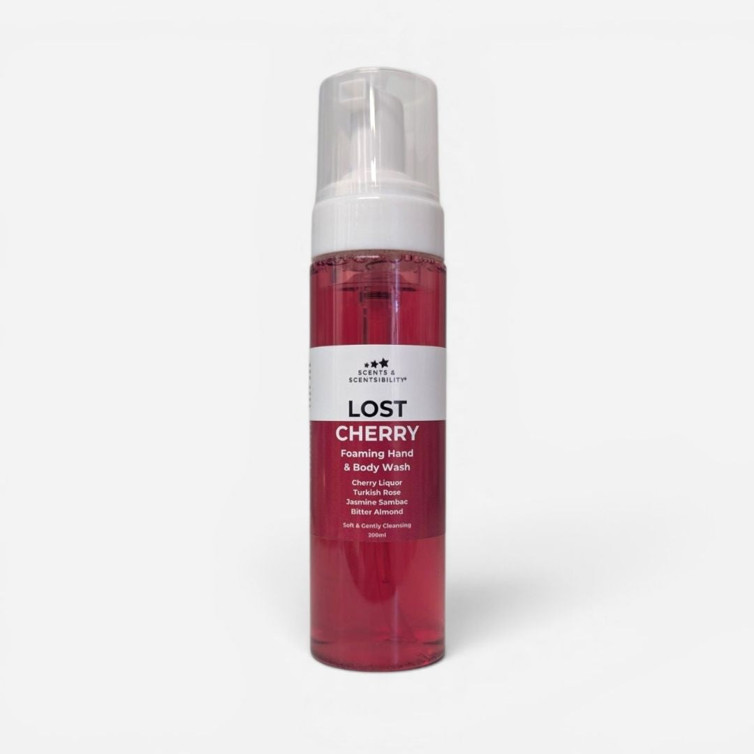 A bottle of soap on a white background