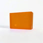 Orange rectangular Orange Sherbet soap bar on a clean white background.