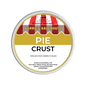 Scented wax melt container labeled 'Pie Crust' by Barrie's Bakehouse on a green background