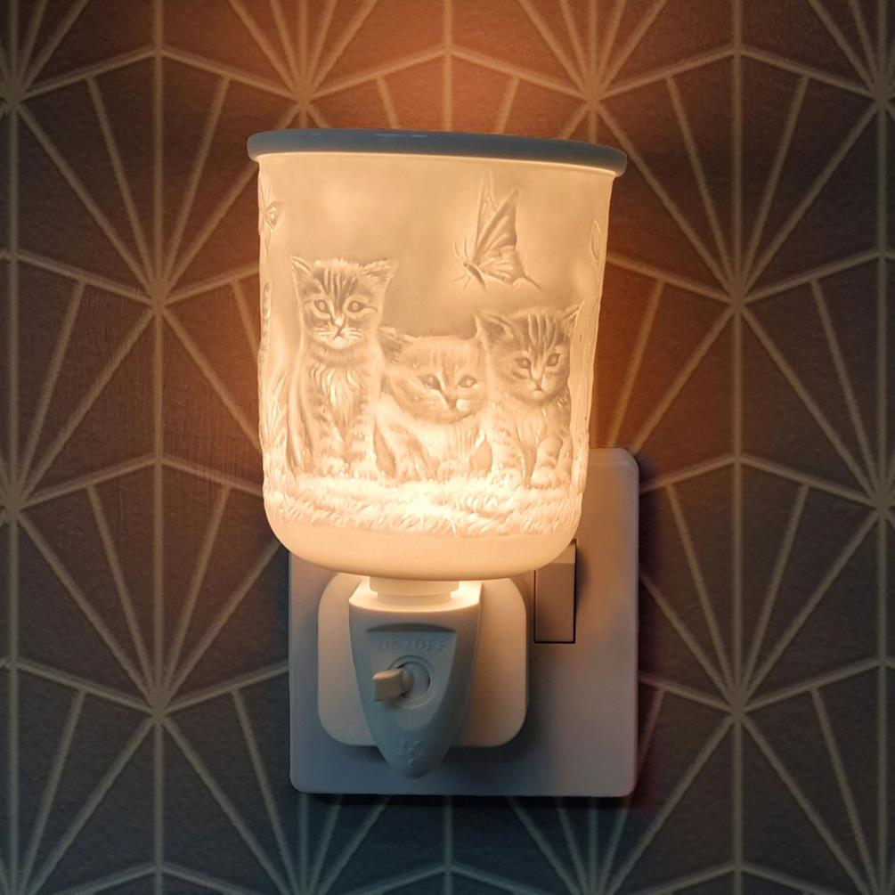 Porcelain Plug In Electric Wax Burner - Kitten