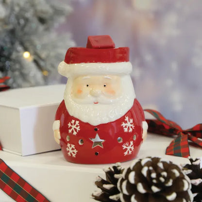 Santa Wax Melt and Oil Burner on a festive background