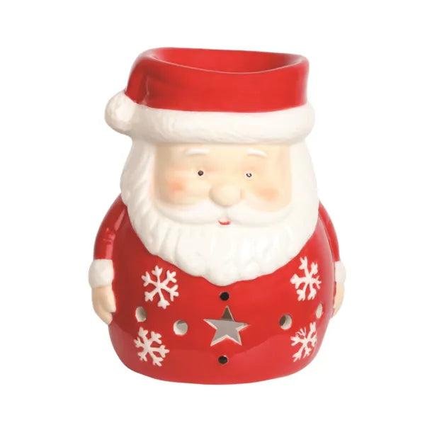 Red and white Santa Wax Melt and Oil Burner on a white backgound