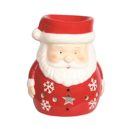 Red and white Santa Wax Melt and Oil Burner on a white backgound