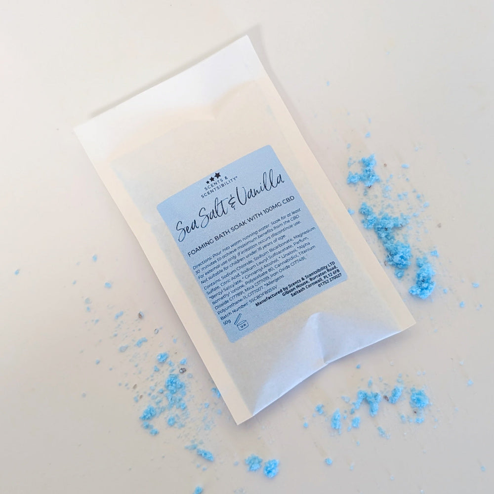 Sea Salt & Vanilla CBD Foaming Bath Soak 100mg