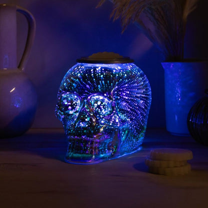 Skull Aroma Lamp Colour-Changing Electric Wax Melt Warmer Blue