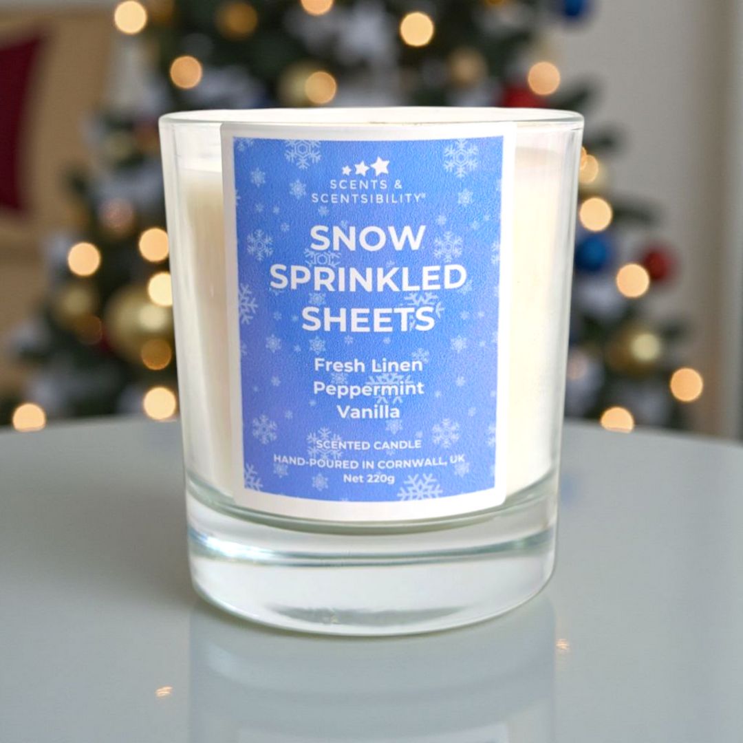 Snow-Sprinkled Sheets Candle