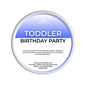 A Scents & Scentsibility 'Toddler Birthday Party' scented wax melt, shown against a solid dark green background.