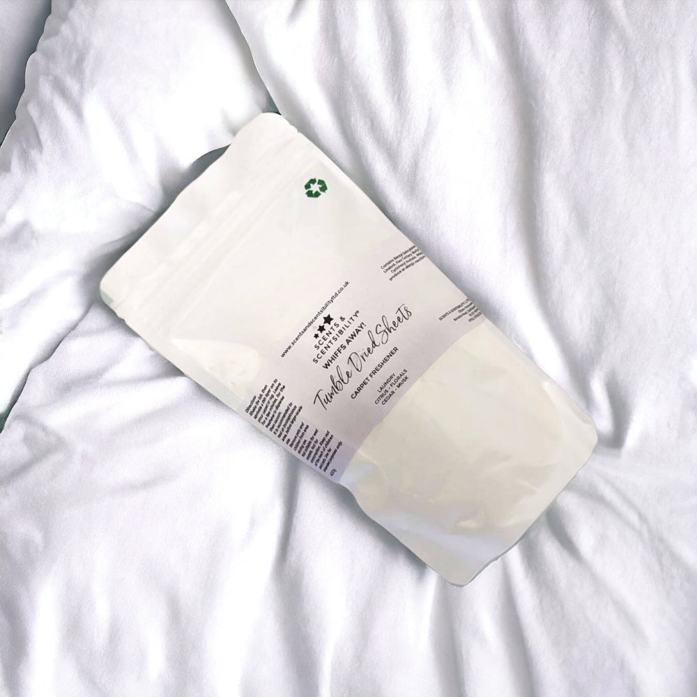 Tumble Dried Sheets Whiffs Away Odour Eliminating Carpet Freshener Pouch