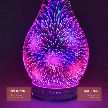 Ultrasonic Diffuser Art Glass - Firework 3D