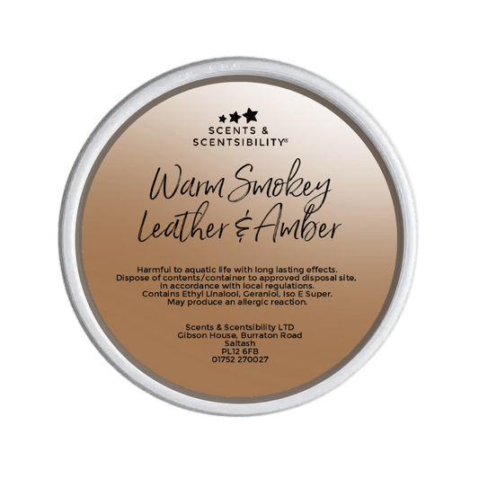 Warm Smokey Leather & Amber Segment Pot Wax Melt