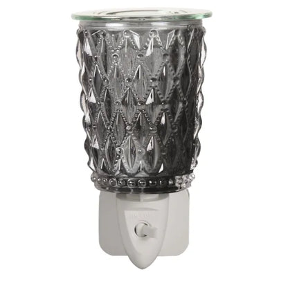 Wax Melt Burner Plug In - Black Cut Glass