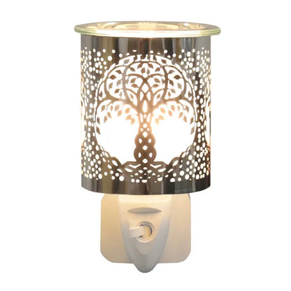 Wax Melt Burner Plug In - Chrome Tree Of Life