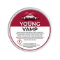 Scented wax melt container labeled 'Young Vamp' on a green background
